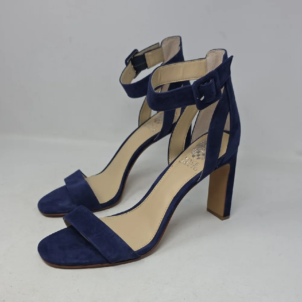 Vince Camuto Bevvyn Deep Blue Strappy Heels Size 10.